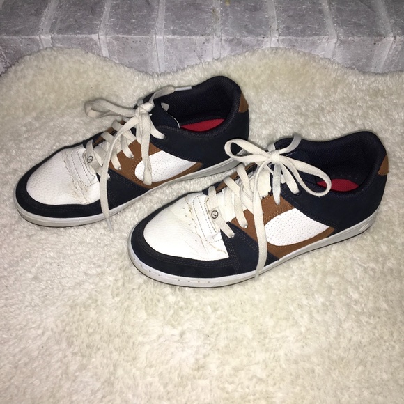 És Accel Tri Black Brown White Suede Skate Shoes - Picture 7 of 7